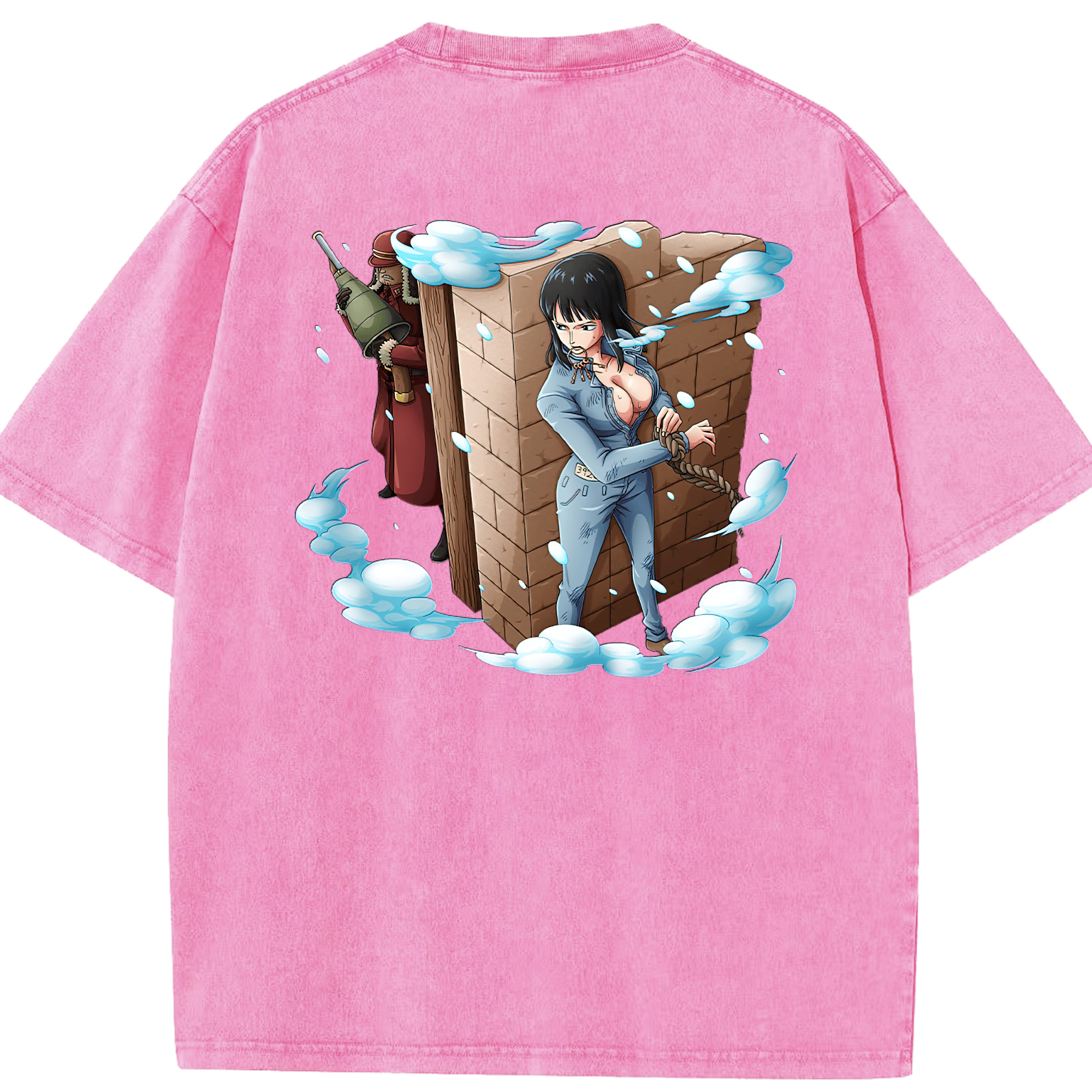 ワンピース ニコ・ロビン ONE PIECE Nico Robin 綿100% ヴィンテージ風 半袖Tシャツ（背面プリント）